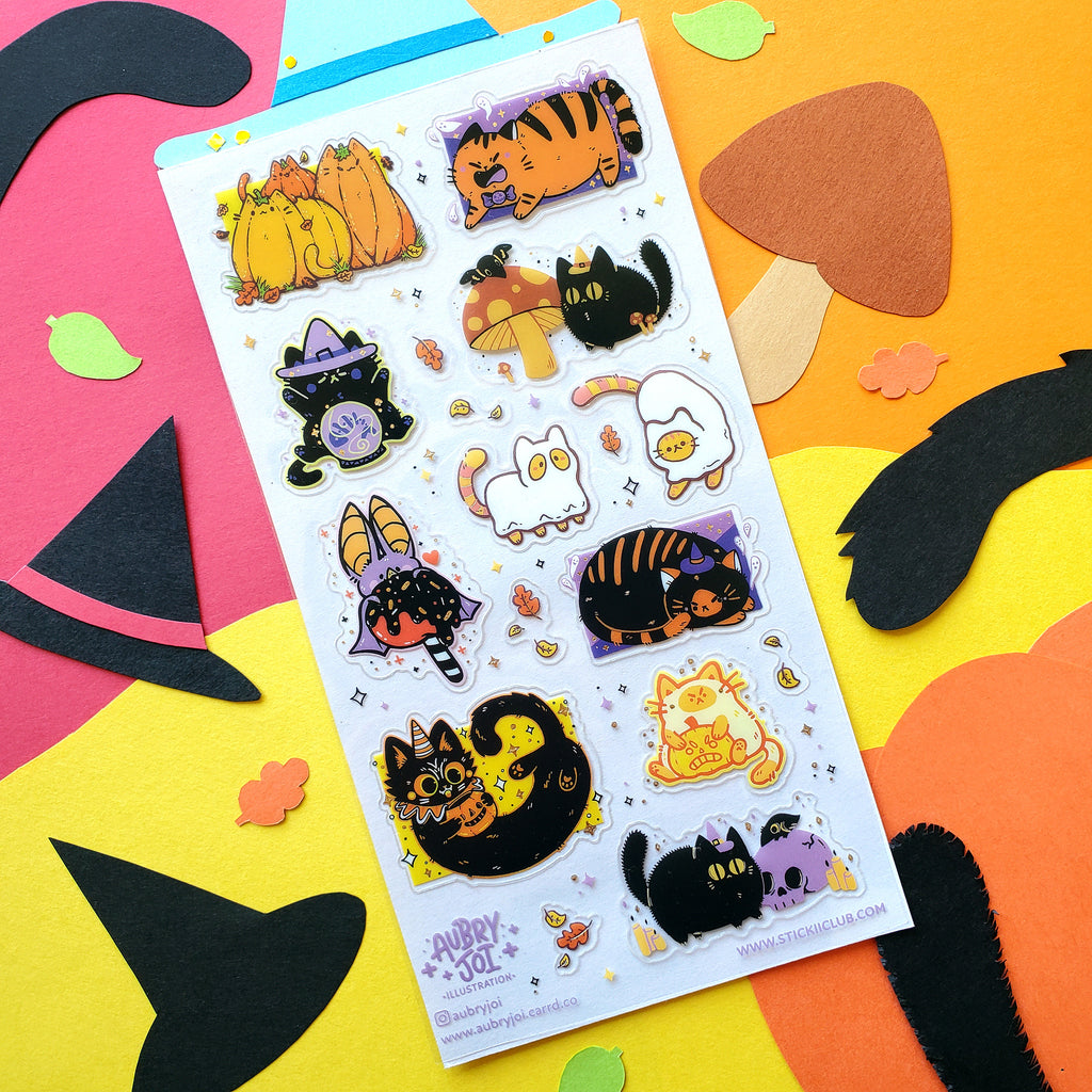 Scaredy Cats Square Sticker Sheet – Postix Sticker Club