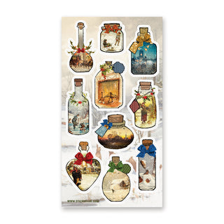 winter christmas snow jars bottles sticker sheet