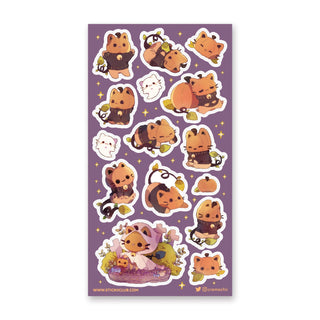 pumpkin cat kitty ghost costume halloween sticker sheet