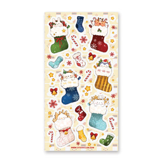 cute christmas stockings candy cane sticker sheet