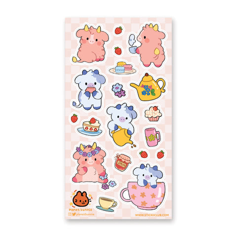 Kawaii Cow Tea Party