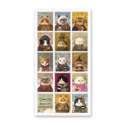 Winter Cat Stamps