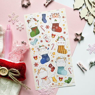 cute christmas stockings candy cane sticker sheet